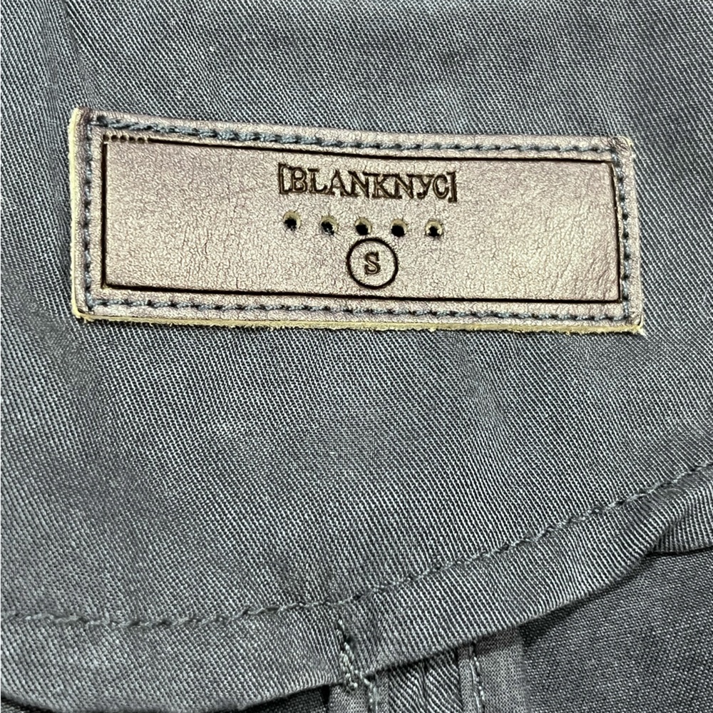 Blank NYC Blue Moto Trench Jacket Small Tencel Utility Belted Coat - Picture 6 of 9
